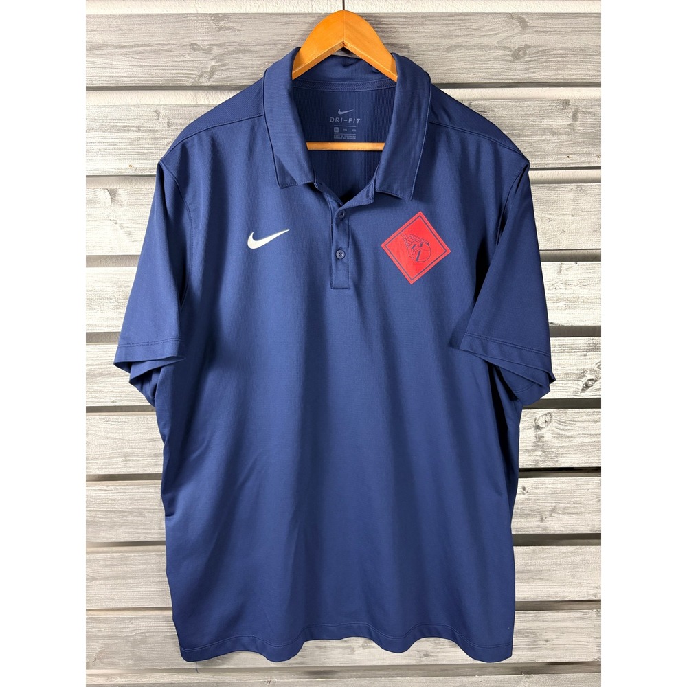 Nike Dri-FIT Cleveland Guardians Polo Shirt Mens XXL Navy Blue Short Sleeve